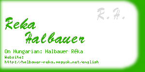 reka halbauer business card